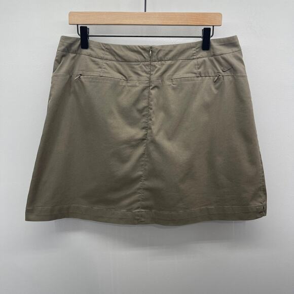 Nike‎ Golf Dri-Fit Skort Womens 14 Summer Brown/Taupe Slash Pocket Back Zip - Picture 2 of 7
